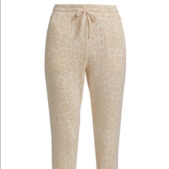 NWT SPLENDID Super Soft Leopard Joggers Oatmeal - Picture 2 of 8